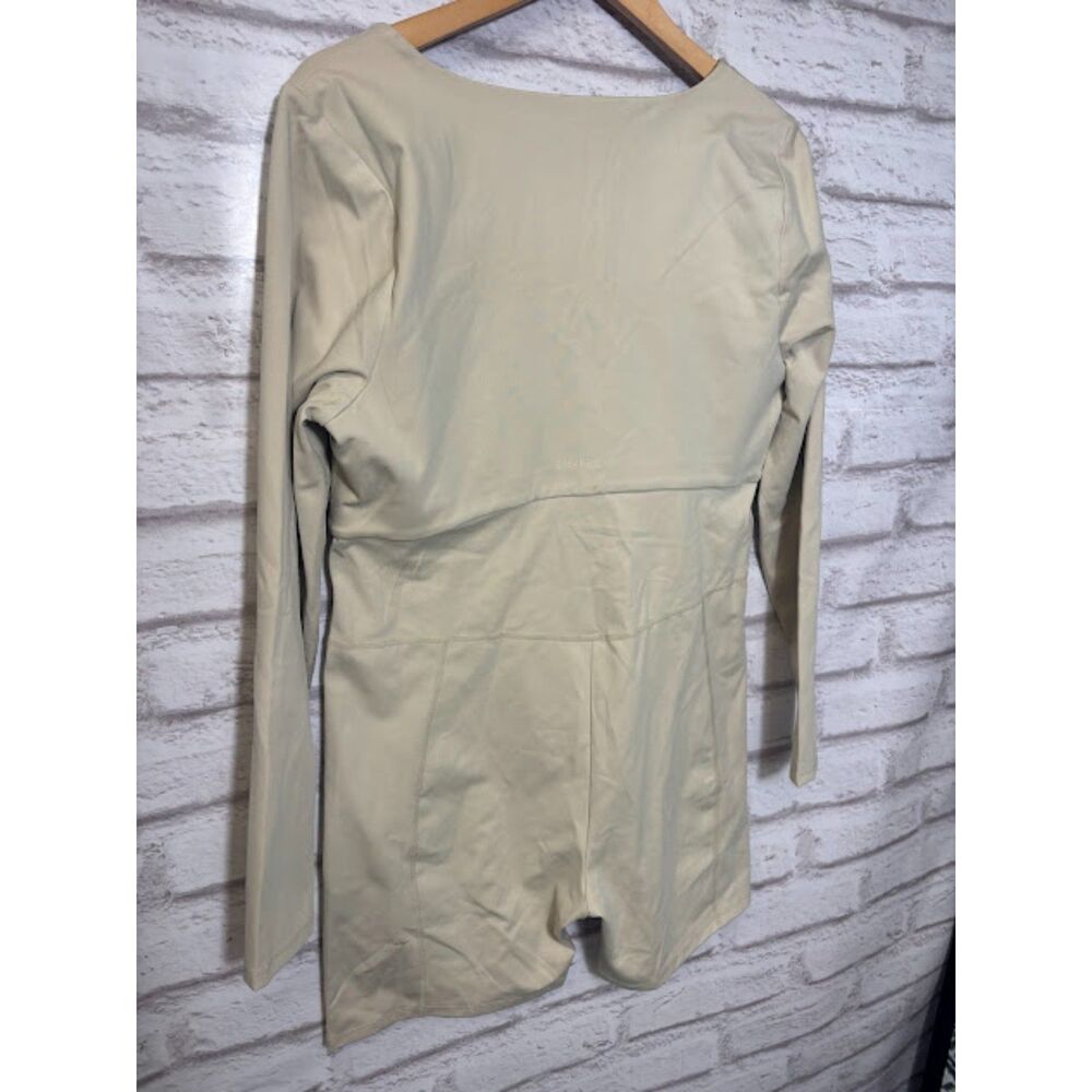Girlfriend Collective Kelsey seamed unitard size XXL Beige Light Tan Workout Set - Picture 5 of 6